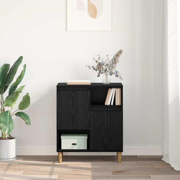 vidaXL Strani &scaron;al Črni hrast 35 x 60 x 70 cm Konstruiran les