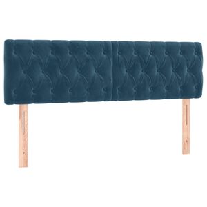vidaXL Posteljno vzglavje temno modra 160x7x78/88 cm žametna
