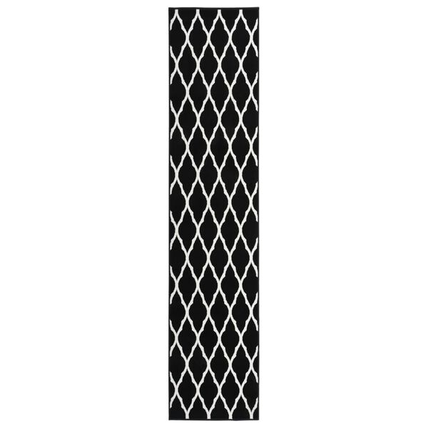 vidaXL Tepih tekač BCF črn in bel 60x300 cm