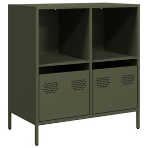 vidaXL Komoda olivno zelena 68x39x73,5 cm hladno valjano jeklo