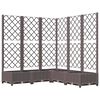 vidaXL Cvetlično korito z oporno mrežo rjavo 120x120x121,5 cm PP