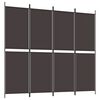 vidaXL Paravan 4-delni rjav 200x180 cm blago