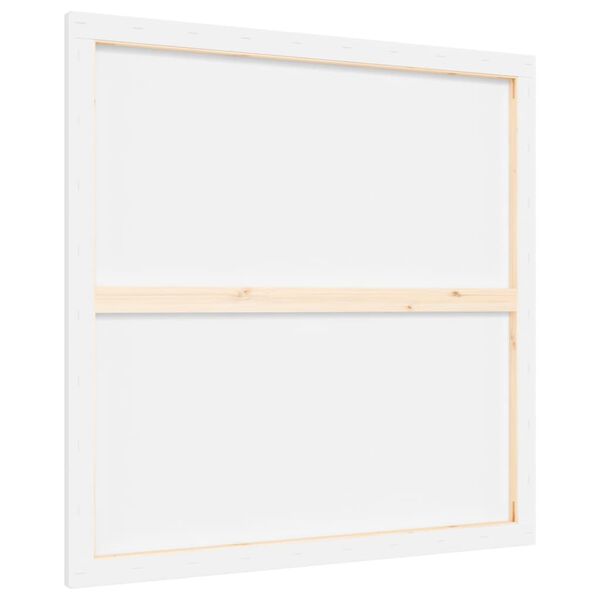 vidaXL Raztegnjeno platno 12 kosov belo blago in trdna borovina