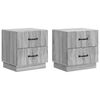 vidaXL Nočna omarica s predalom 2 pcs Siva Sonoma 43 x 34,5 x 44,5 cm