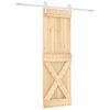 vidaXL Drsna vrata Naravna in bela 70 x 210 cm Masiven borov les