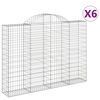 vidaXL Obokane gabion ko&scaron;are 6 kosov 200x30x140/160cm pocinkano železo