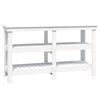 vidaXL Delovna miza bela 142,5x50x80 cm trdna borovina
