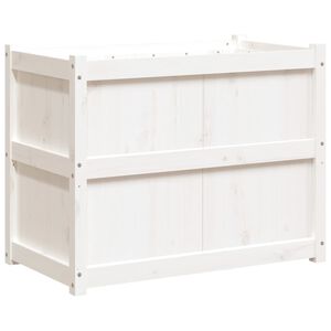 vidaXL Vrtno cvetlično korito belo 90x50x70 cm trdna borovina
