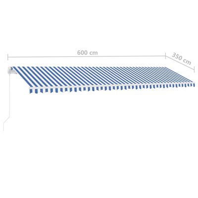 vidaXL Prostostoječa ročno zložljiva tenda 600x350 cm modra/bela