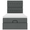vidaXL Otomanski posteljni okvir z vzmetnico siv 90x190 cm blago