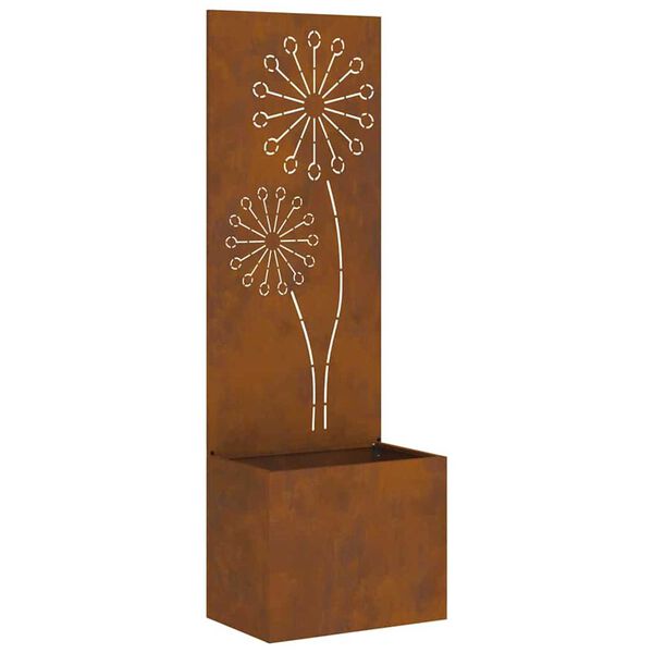 vidaXL Zaslon za zasebnost v vrtu Rjav 50 x 140 cm Odporno jeklo