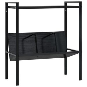 vidaXL Knjižna polica 2-nadstropna črna 52x28x59 cm inž. les