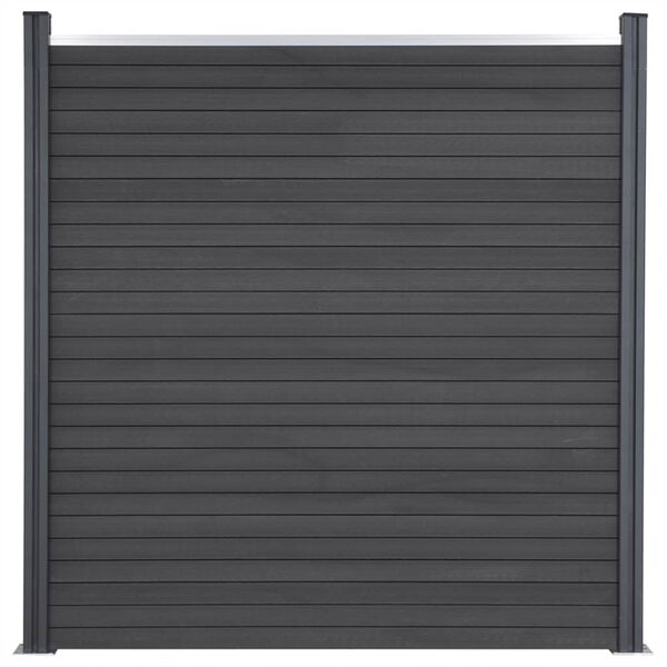 vidaXL Komplet ograjnih panelov siv 180x186 WPC
