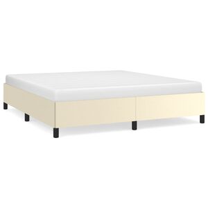 vidaXL Posteljni okvir brez vzmetnice krem 160x200 cm umetno usnje