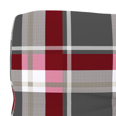 vidaXL Blazina za kavč iz palet rdeč karo vzorec 70x40x10 cm