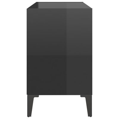 vidaXL TV omarica s kovinskimi nogami visok sijaj črna 69,5x30x50 cm