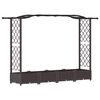 vidaXL Dvignjeno leži&scaron;če s trellisom in streho Rjava 207 x 40 x 123 cm