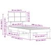 vidaXL Posteljni okvir z oblazinjenim vzglavjem Temno siva 90 x 200 cm