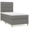 vidaXL Box spring postelja z vzmetnico temno siva 90x200 cm blago