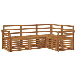 vidaXL Sedežne garniture 4 pcs Naravna Masiven les akacije