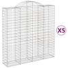 vidaXL Obokane gabion košare 5 kosa 200x50x200/220 cm pocinkano železo