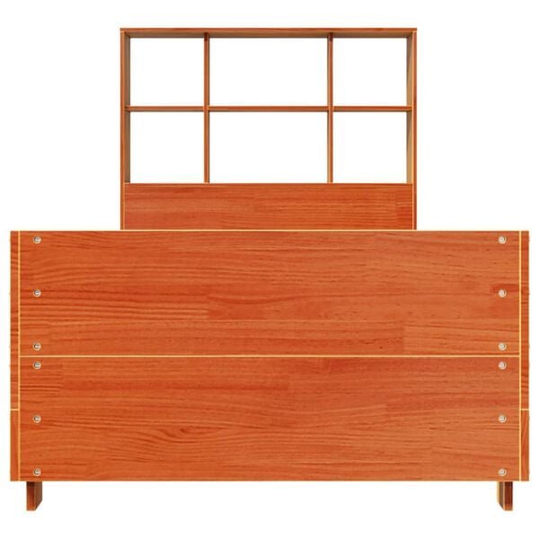 vidaXL Posteljni okvir brez vzmetnice vo&scaron;čeno rjav 75x190 cm borovina