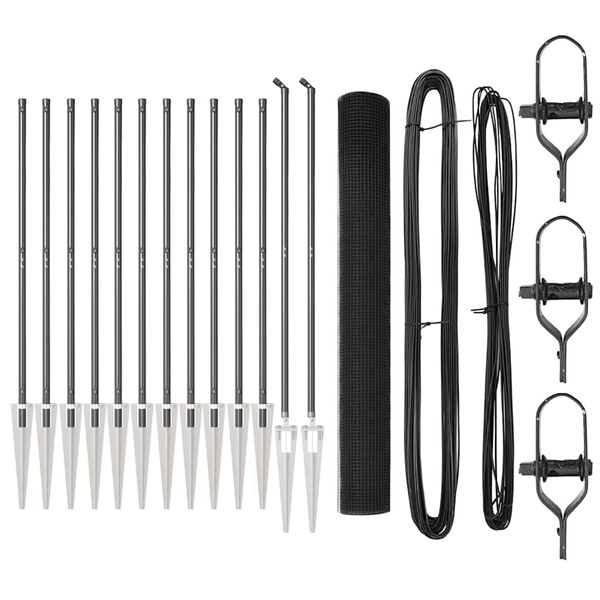 vidaXL Steber ograje. Siva 25 x 1,2 m (16 x 16 mm mreža) Jeklo in PVC