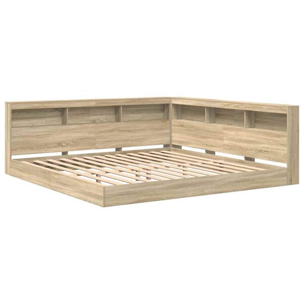 vidaXL Polica postelja sonoma hrast 180 x 200 cm Konstruiran les