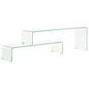 vidaXL Komplet klubskih mizic 2 kosa 90x30x20 / 110x30x40 cm steklo