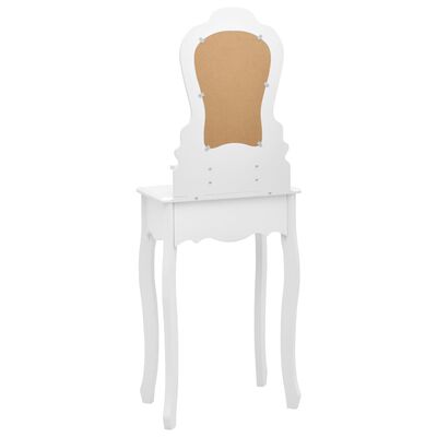 vidaXL Mizica za ličenje s stolčkom bela 50x59x136 cm les pavlovnije