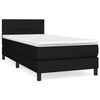vidaXL Box spring postelja z vzmetnico črna 80x200 cm blago