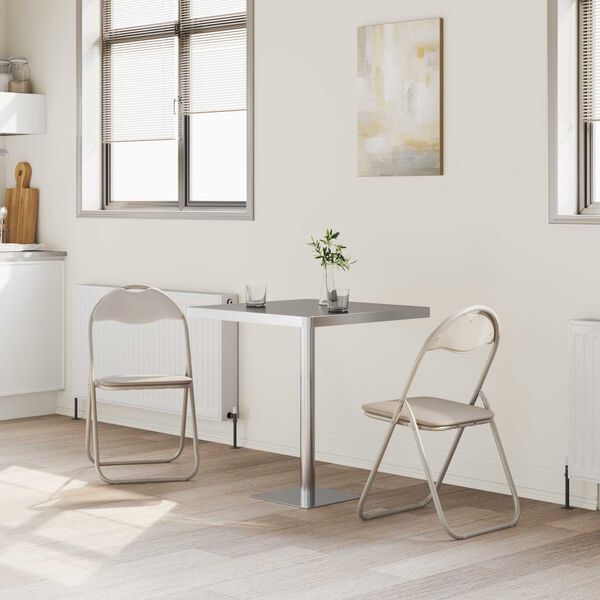 vidaXL Zložljiva stolica 2 pcs Pe&scaron;čena 48 x 43,5 x 81 cm Umjetno usnje