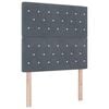 vidaXL LED Box Spring Postelja Temno siva 100 x 200 cm Žamet