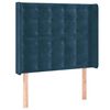 vidaXL Vzglavje z u&scaron;esi temno modro 103x16x118/128 cm žamet