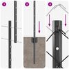 vidaXL Ograja s stebrom Siva 1,6 x 25 m Jeklo in PVC