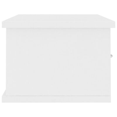 vidaXL Stenska polica s predali bela 60x26x18,5 cm iverna plošča