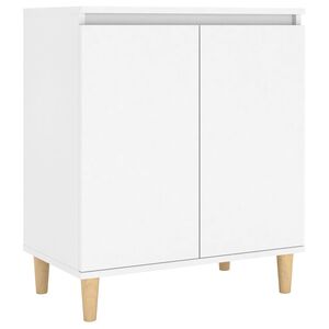 vidaXL Komoda z lesenimi nogami bela 60x35x70 cm iverna plo&scaron;ča