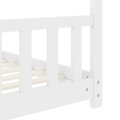 vidaXL Otroški posteljni okvir bel iz trdne borovine 70x140 cm