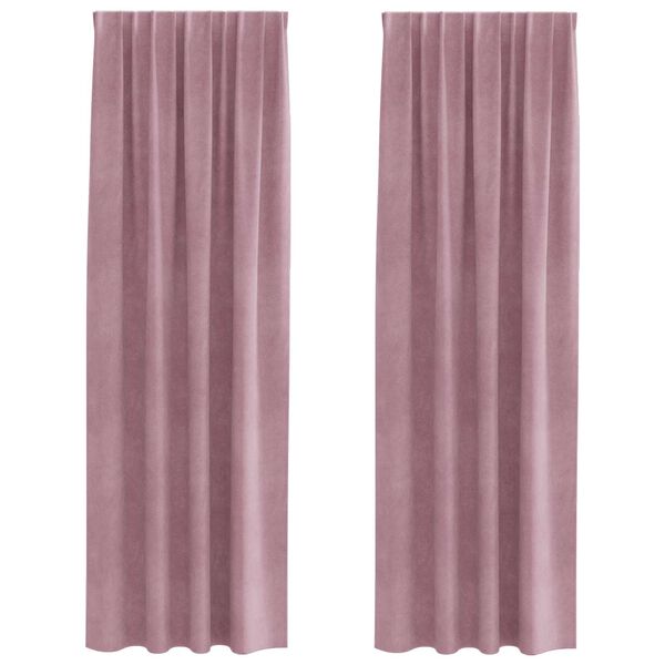 vidaXL Zatemnitvene zavese 2 pcs Temno roza 140 x 245 cm Žamet