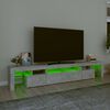 vidaXL TV omarica z LED lučkami betonsko siva 230x36,5x40 cm