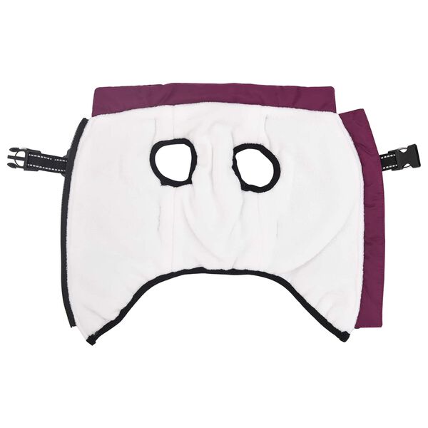 vidaXL Pasja jakna z jermenom Vijolična L40 Flis in poliester