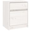 vidaXL Nočna omarica bela 40x31x50 cm trdna borovina
