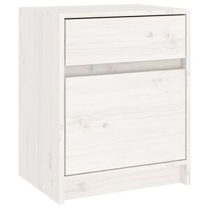 vidaXL Nočna omarica bela 40x31x50 cm trdna borovina
