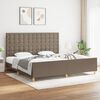 vidaXL Posteljni okvir brez vzmetnice taupe 200x200 cm blago