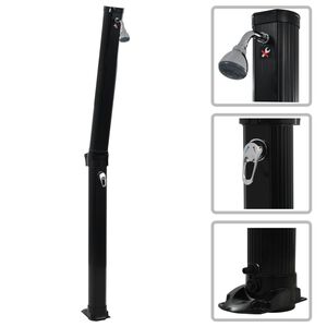 vidaXL Zložljiv solarni tu&scaron; črn 214 cm 23 L