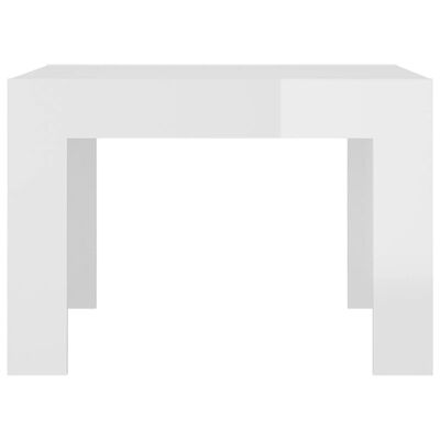 vidaXL Klubska mizica visok sijaj bela 50x50x35 cm iverna plošča
