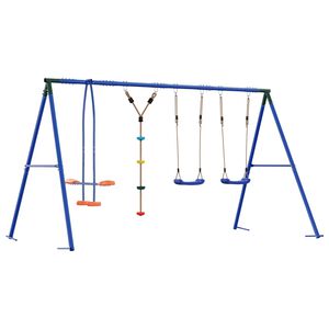 vidaXL Zunanji swing komplet večbarvno Jeklo in PE