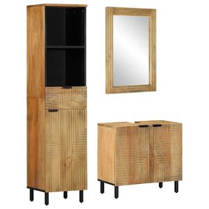 vidaXL 3 kosi kopalni&scaron;kega pohi&scaron;tva Brown Solid Wood Mango