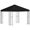 vidaXL Paviljon 3 x 3 m Črna Poliester in jeklo 190 gsm