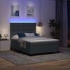 vidaXL LED Box Spring Postelja Temno siva 140 x 190 cm blago